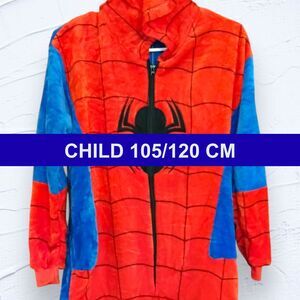 Spiderman Pajamas One Piece Union Suit with Hood Child Size XS